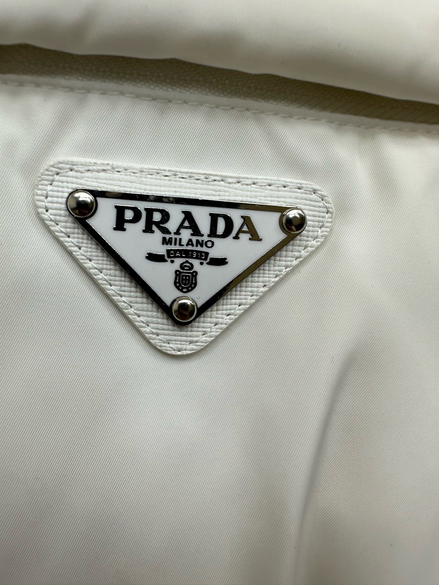 Prada White Belted Puffer Coat