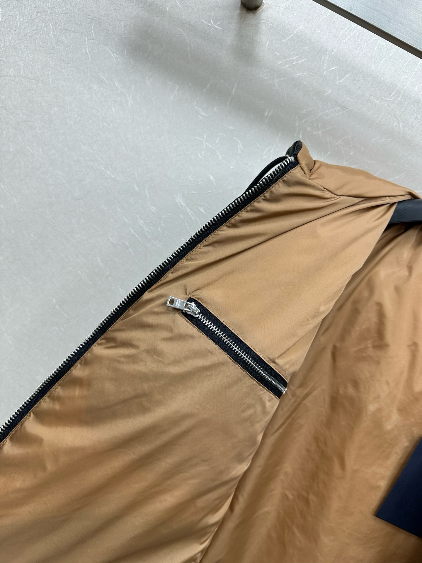 Prada Navy Contrast Hood Puffer Jacket