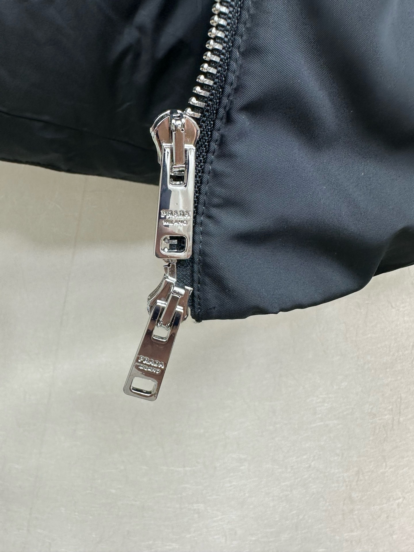 Prada Navy Belted Puffer Jacket