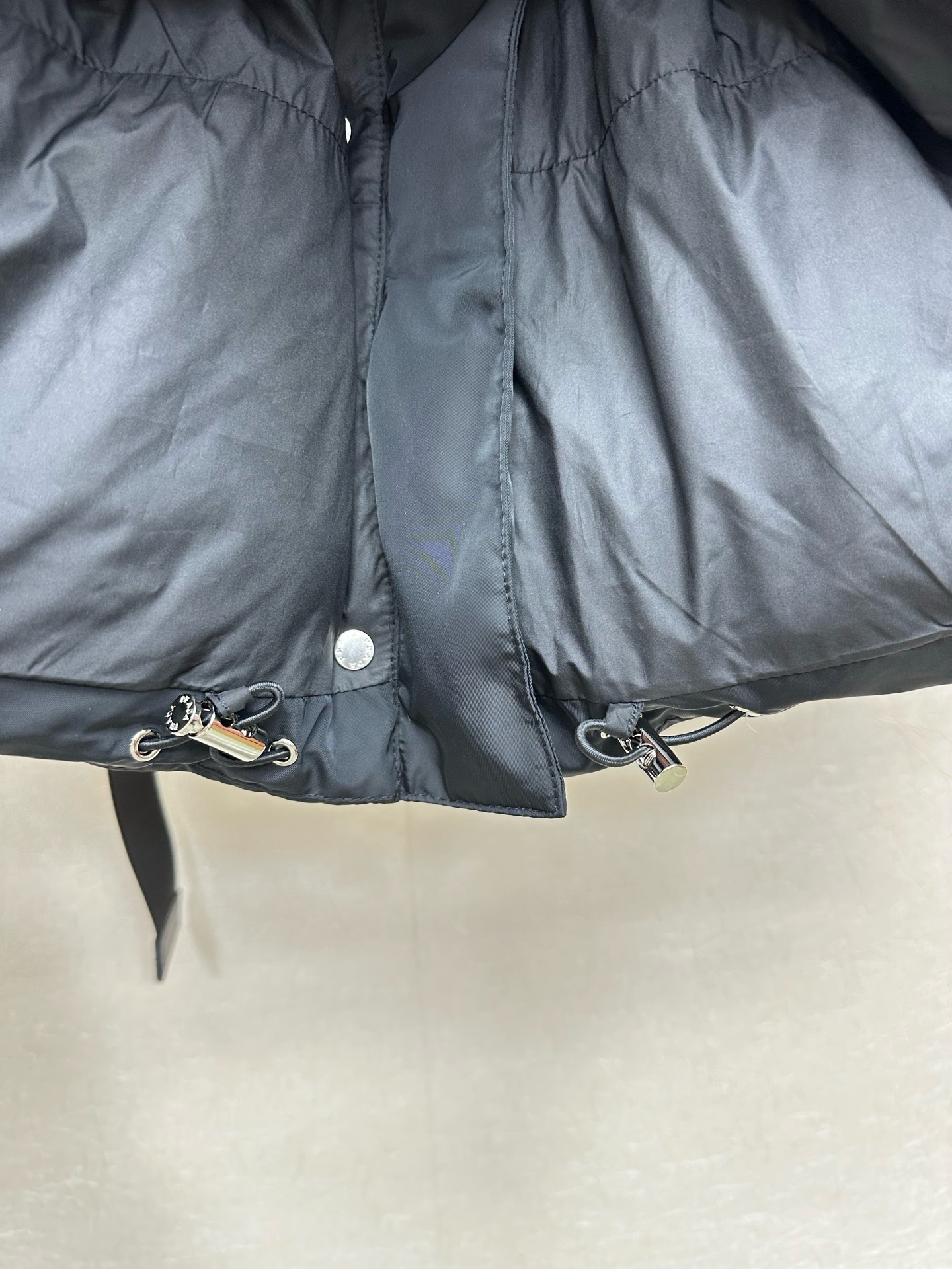 Prada Navy Pouch Belt Puffer Jacket