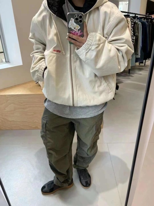 Stussy FW23 Insulated Canvas Work Jacket - Hooded, Warm, and Stylish 1 Stussy FW23 Insulated Canvas Work Jacket - Hooded, Warm, and Stylish