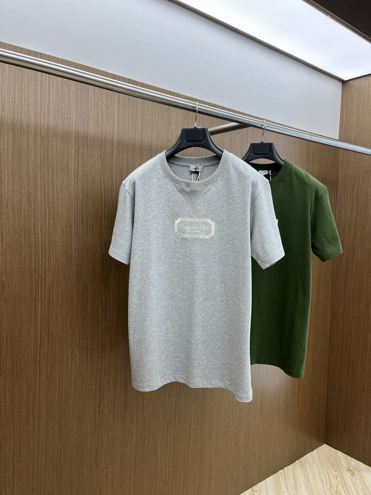 Dior Clothing T-Shirt Beige Black Blue Green Grey White Embroidery Unisex Cotton Knitting Spring Collection Short Sleeve