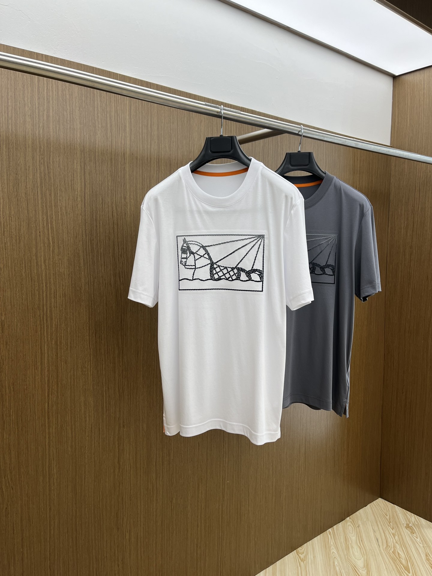 Hermes Clothing T-Shirt Men Cotton Mercerized Spring/Summer Collection Fashion Short Sleeve