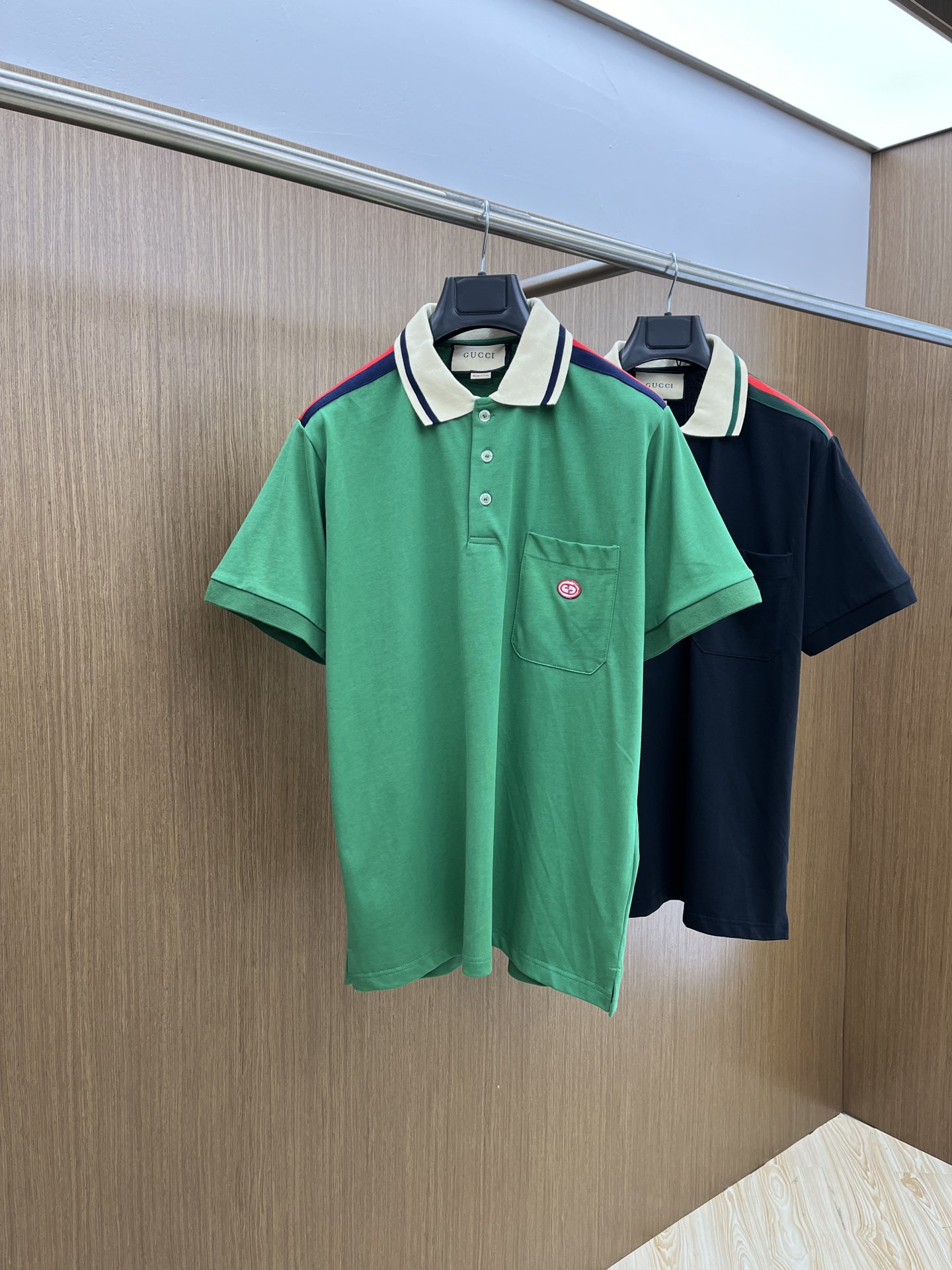 Gucci Clothing Coats & Jackets Pants & Trousers Polo T-Shirt cheap online Best Designer
 Black Green Red Embroidery Cotton Knitted Knitting Spring/Summer Collection Vintage Short Sleeve