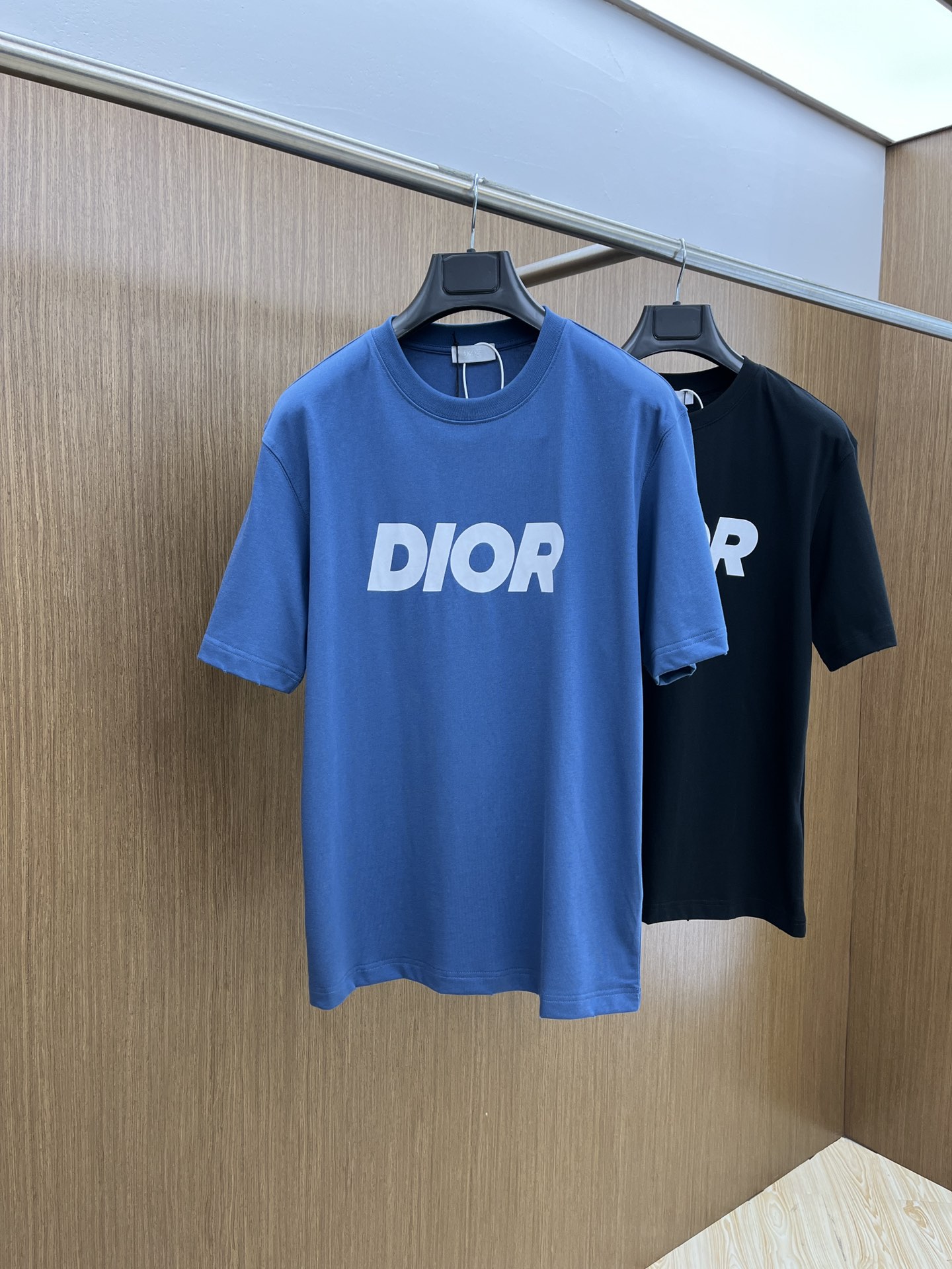 Dior Clothing T-Shirt High Quality Customize
 Black Blue Printing Unisex Cotton Knitting Summer Collection Short Sleeve