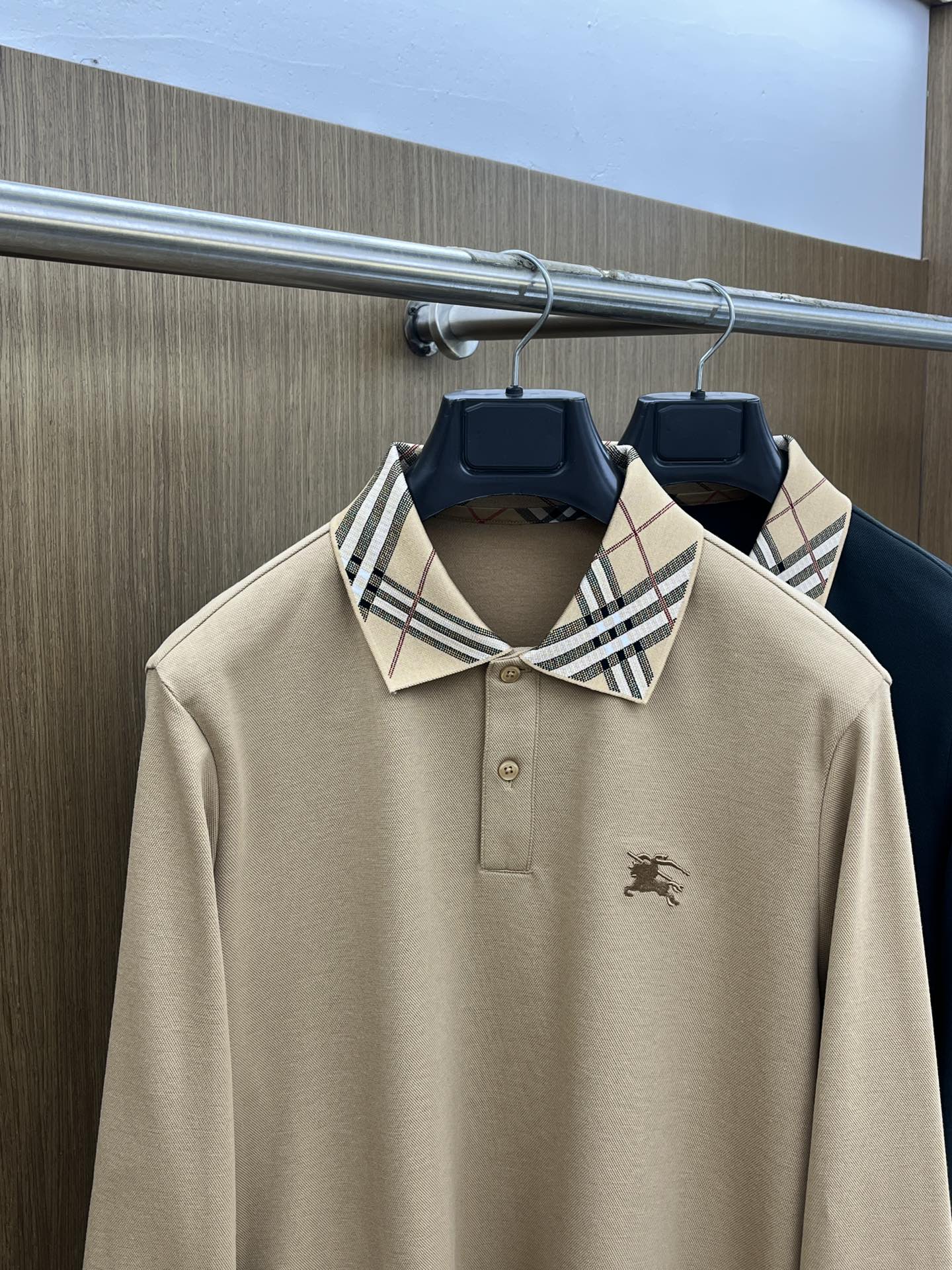 秋冬 BBR 🔥秋冬BURBERRY长袖 选用拉毛珠地棉 面料细腻柔软上身舒适  fjj简约时尚 适配商