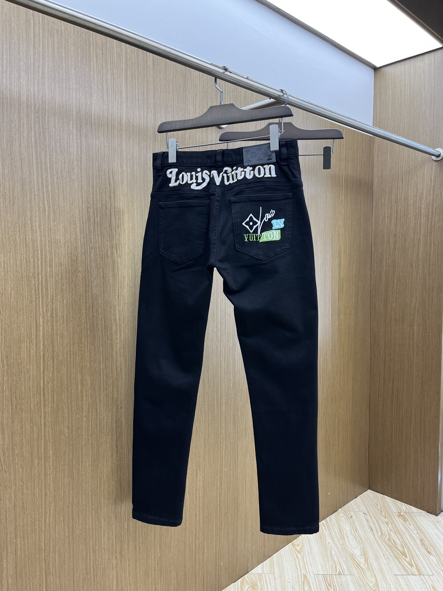 Louis Vuitton Black Denim Jeans with Embroidered Logo, Slim Fit 9 i1760735824 5183 1