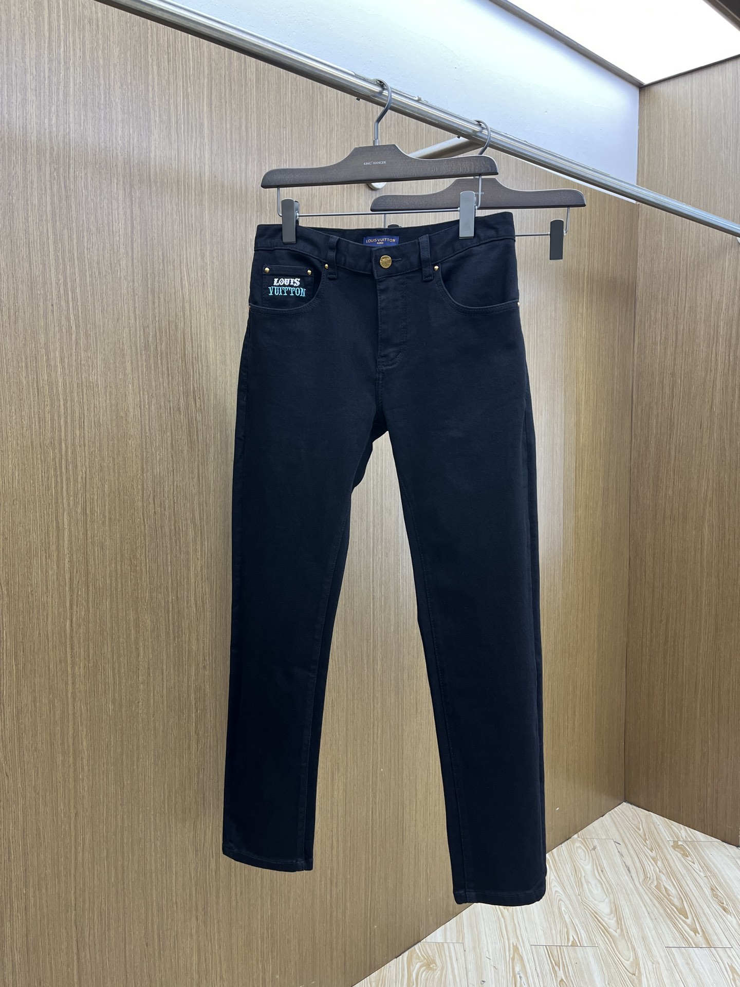 Louis Vuitton Black Denim Jeans with Embroidered Logo, Slim Fit 3 i1760735824 7498 6