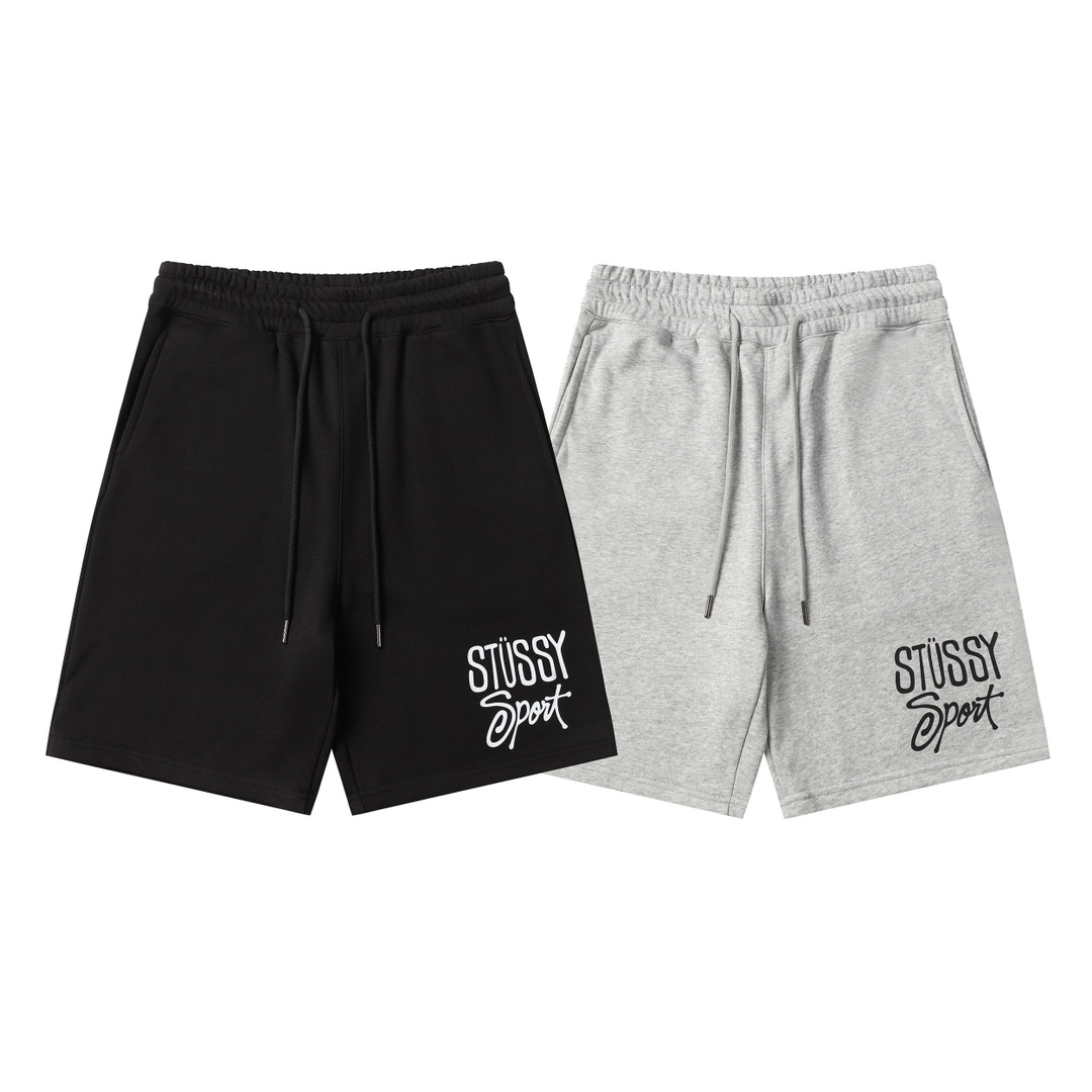 Stussy Clothing Shorts Black Grey Unisex Cotton Casual