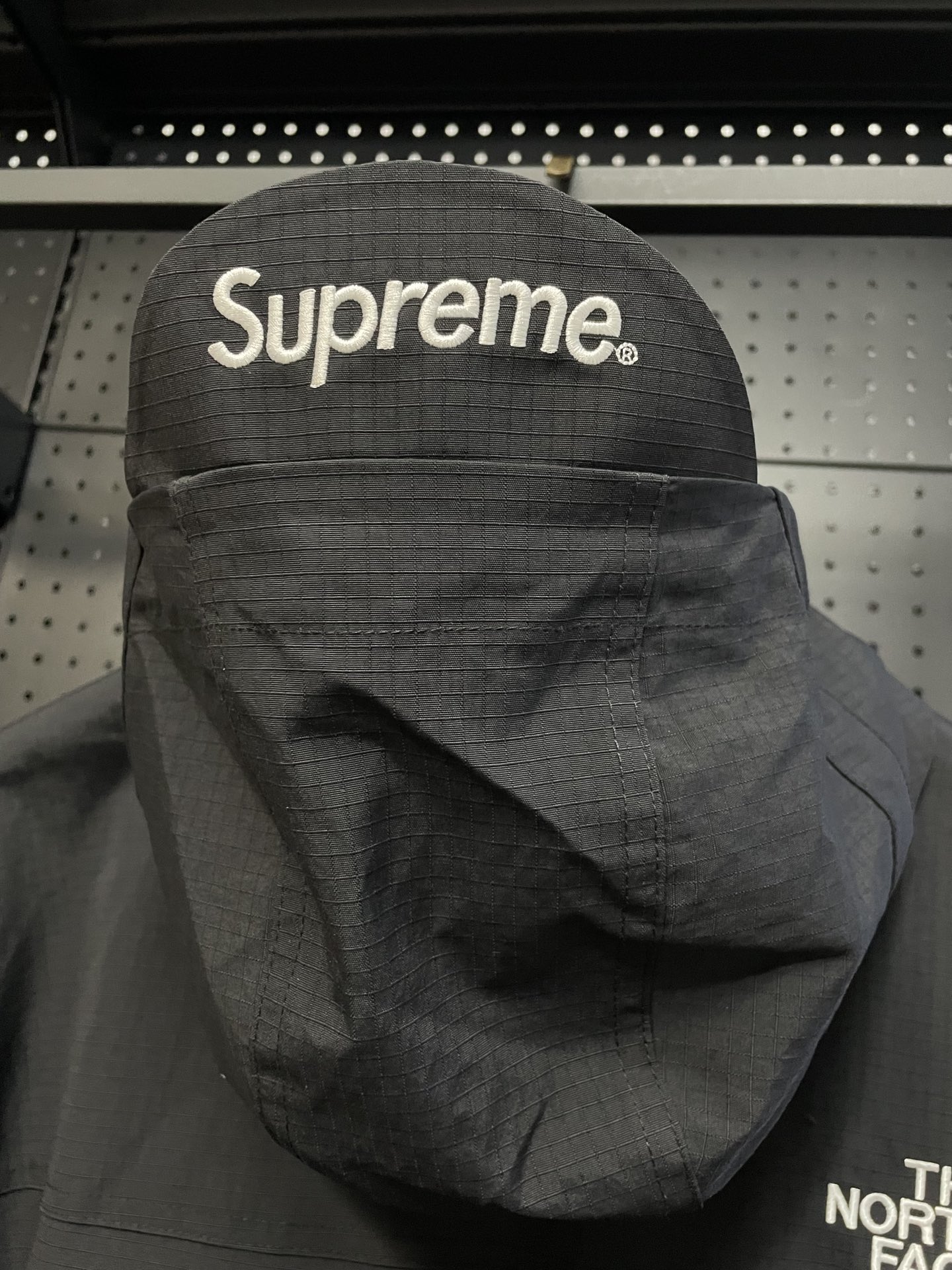 TNF SUP コラボ バイカーズ パッチワーク フード付き シェルジャケット 撥水加工 男女兼用