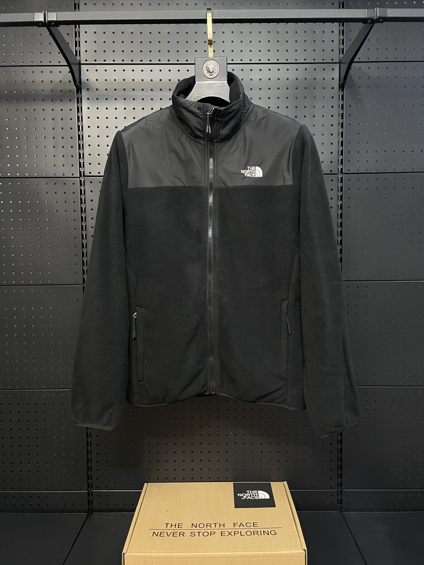 Negro [👌TheNorthFace Chaqueta de forro polar con paneles para hombre, nueva para primavera, otoño e invierno, deportes…