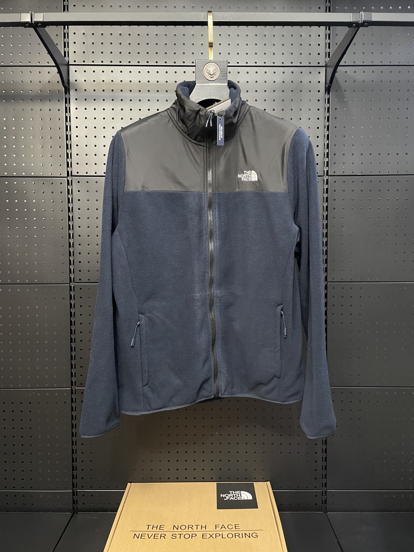 Azul marino 【👌TheNorthFace北面 Chaqueta de forro polar拼接, nueva para otoño/invierno, deporte al aire libre, forro polar】…