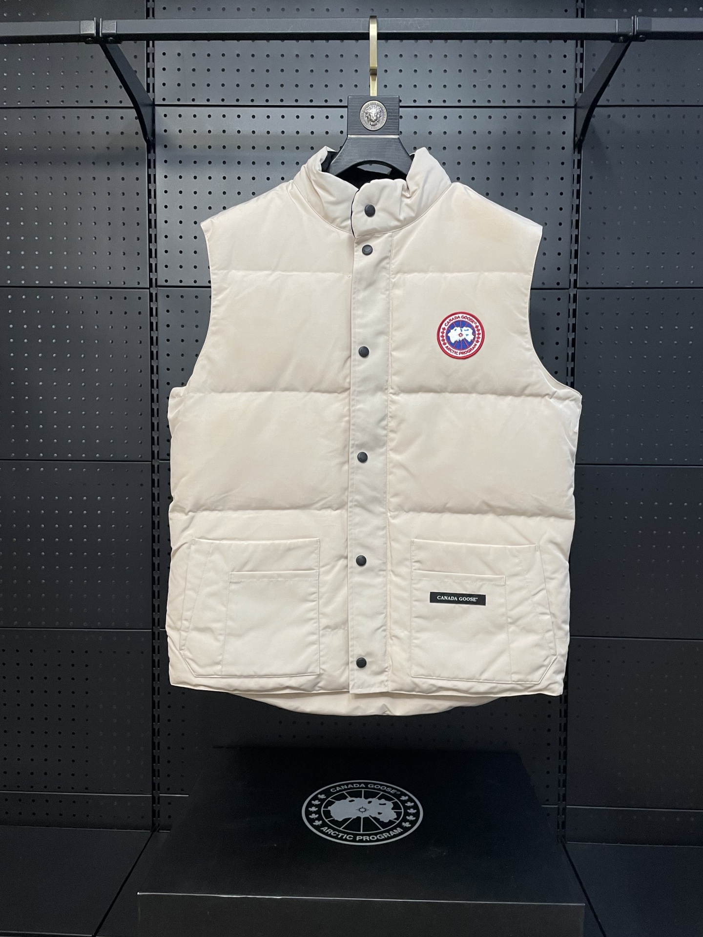 Versión premium blanco marfil Canada Goose chaleco freestylecrew 🎗Tela impermeable personalizada idéntica a …