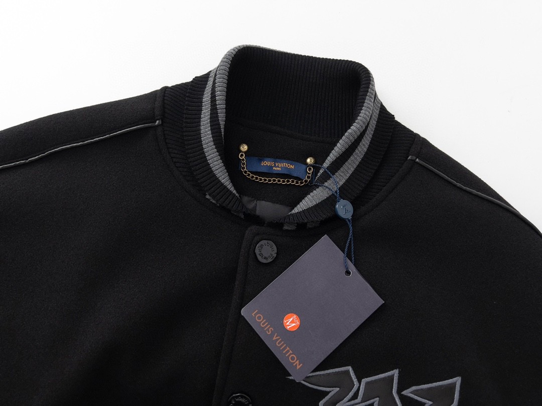 Louis Vuitton路易威登拼皮袖棒球服夹克外套