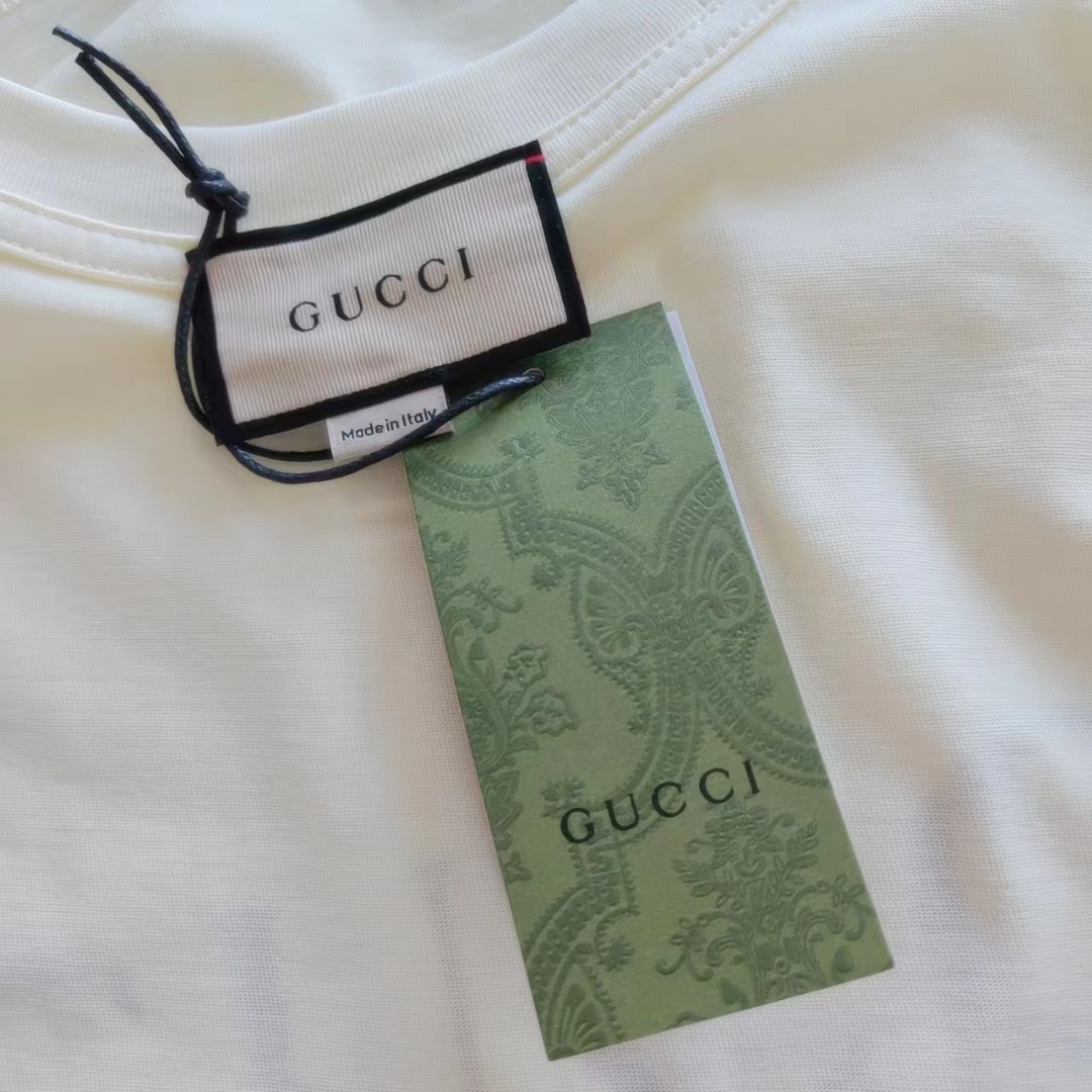尺码表+ CUCCI/古驰 24新款卡通猫咪图案短袖T恤
