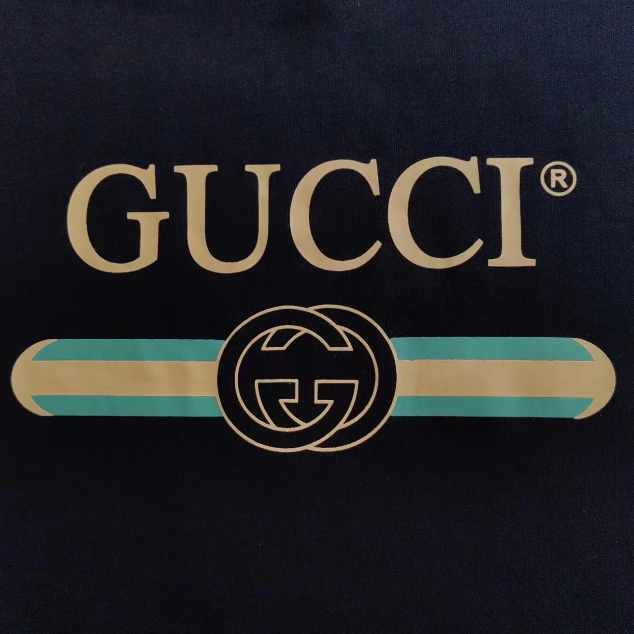 GUCCI 古驰 经典logo烫金印花圆领T恤