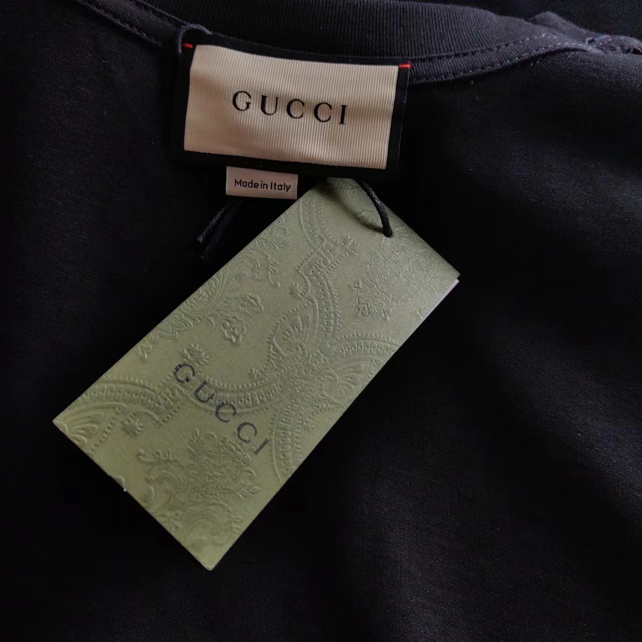 GUCCI 古驰 经典logo烫金印花圆领T恤