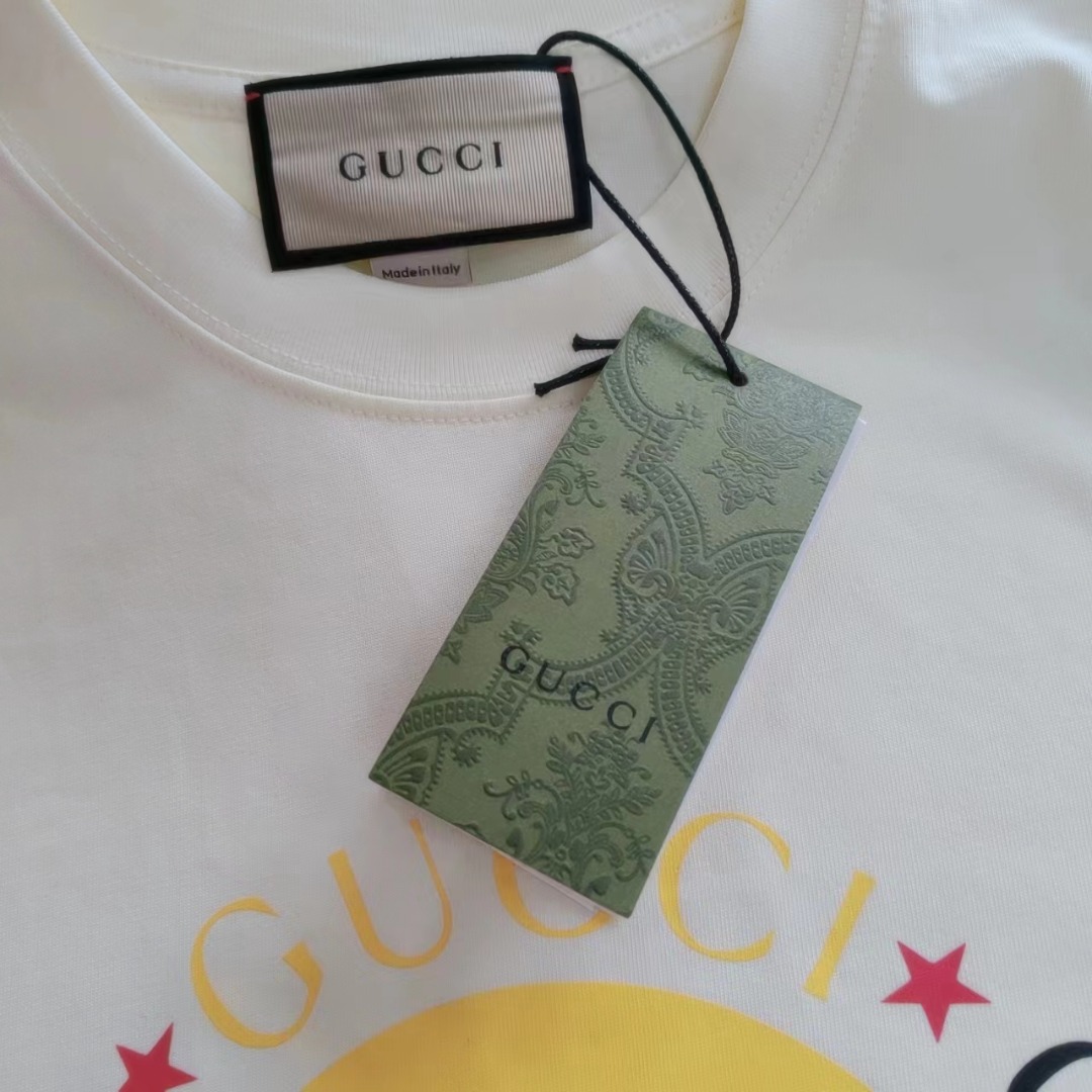 Gucci/古驰 24ss 双G圆形互扣logo短袖T恤