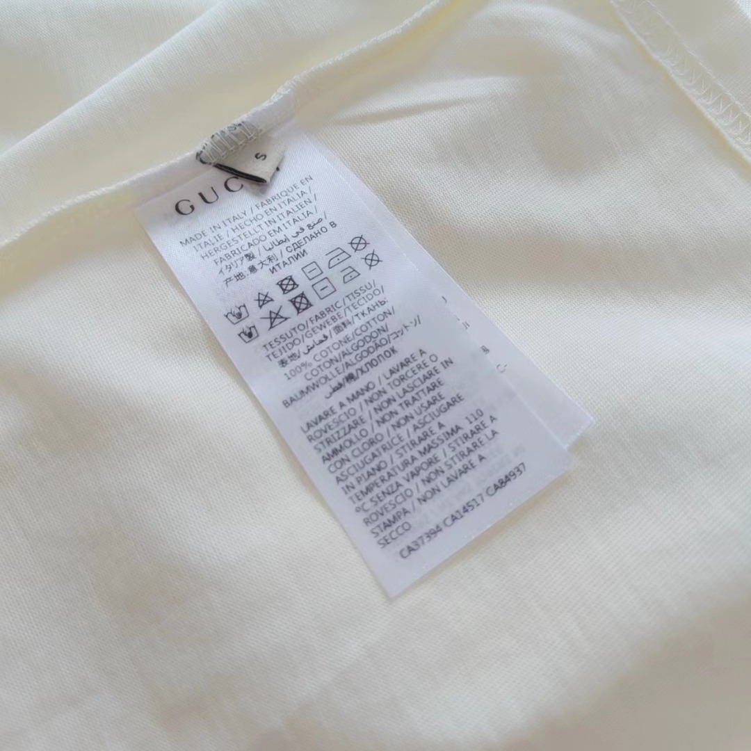 Gucci/古驰双G基础双环倒扣Logo印花短袖