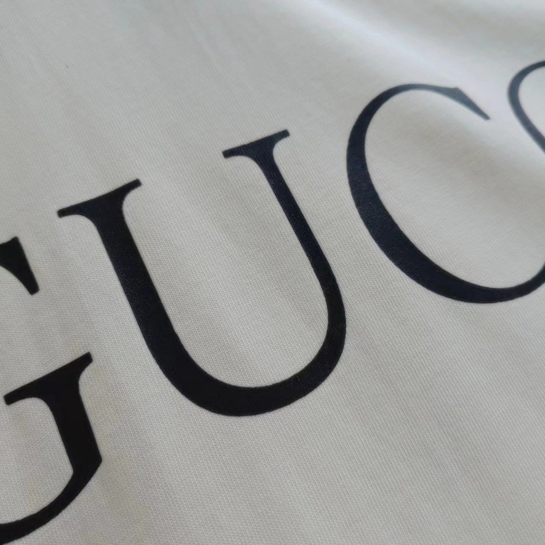 Gucci/古驰双G基础双环倒扣Logo印花短袖