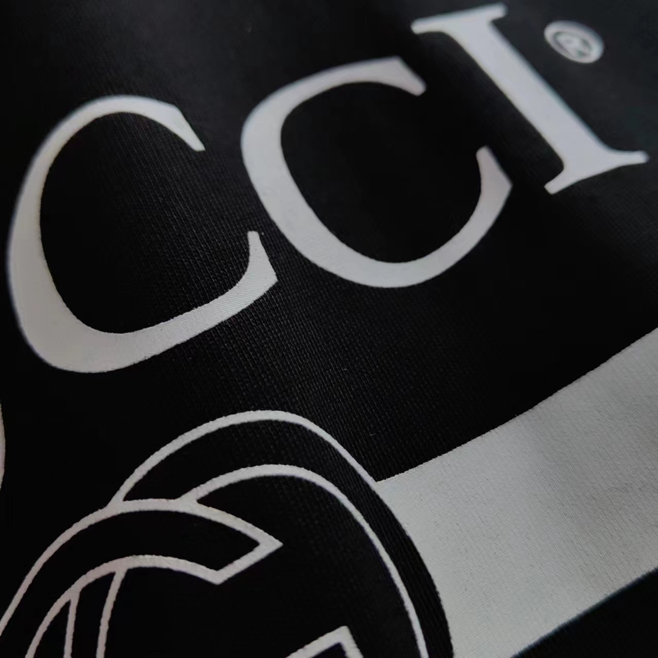Gucci/古驰 24SS春夏新款 经典横杆腰带logo印花短袖T恤