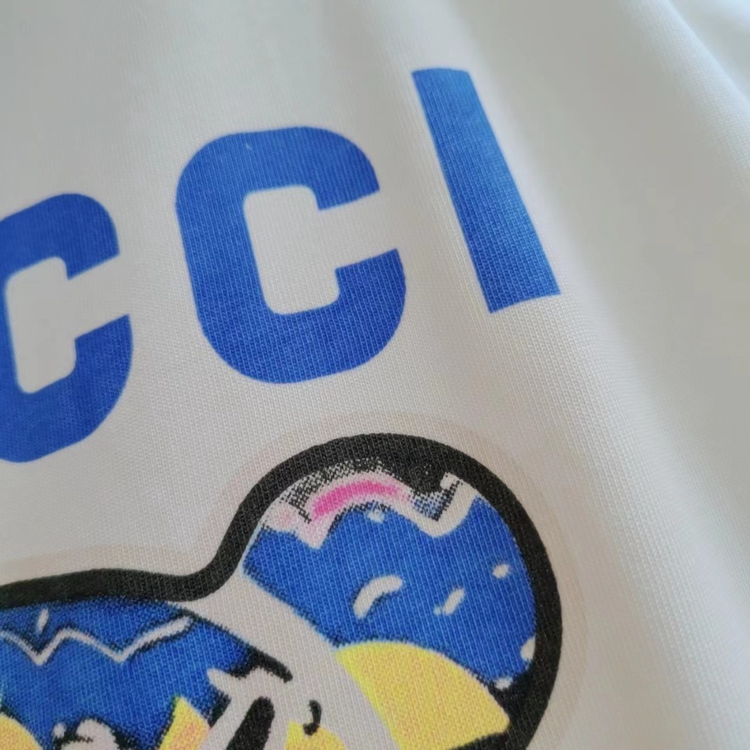 Gucci/古驰 彩色熊字母Logo印花短袖T桖