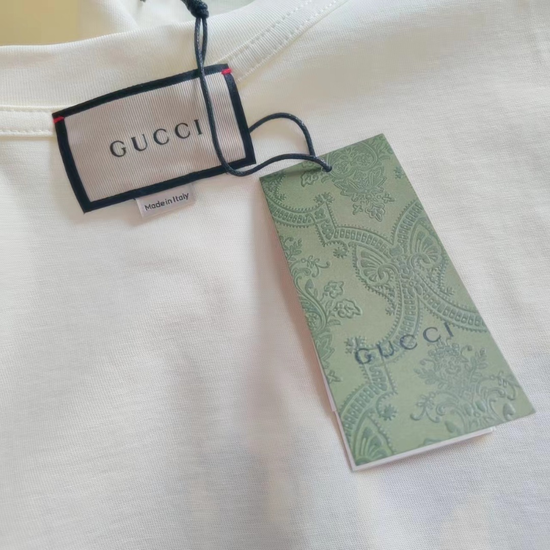 Gucci/古驰 彩色熊字母Logo印花短袖T桖