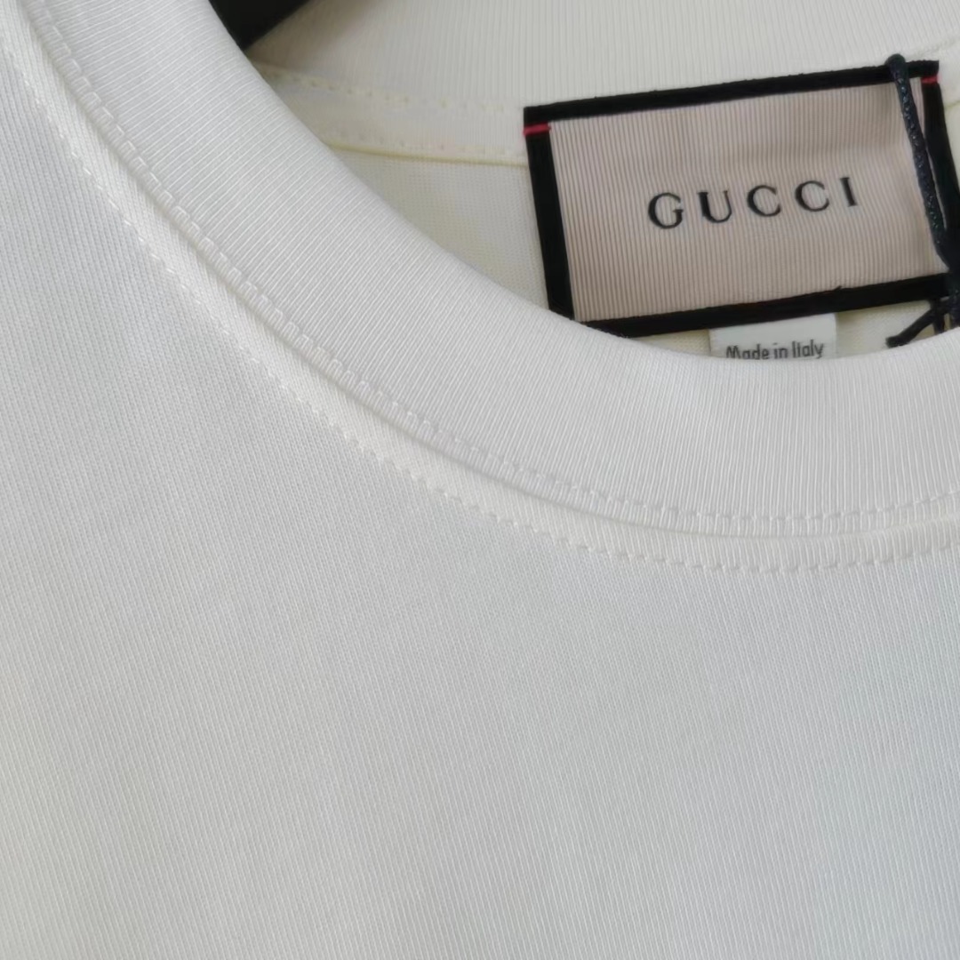 Gucci/古驰 24ss雨过天晴气温30°刺绣logo短袖T桖