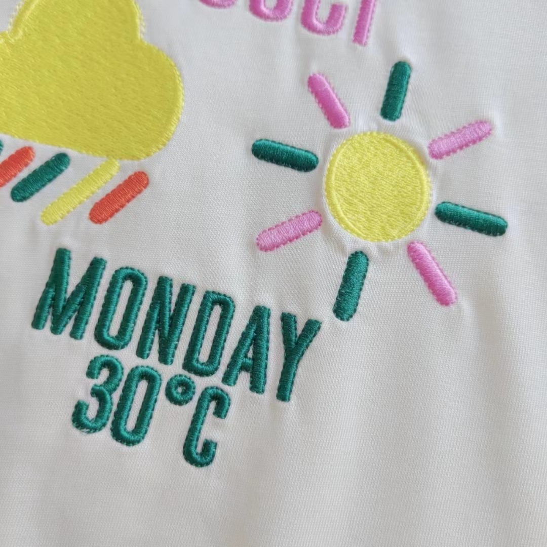 Gucci/古驰 24ss雨过天晴气温30°刺绣logo短袖T桖