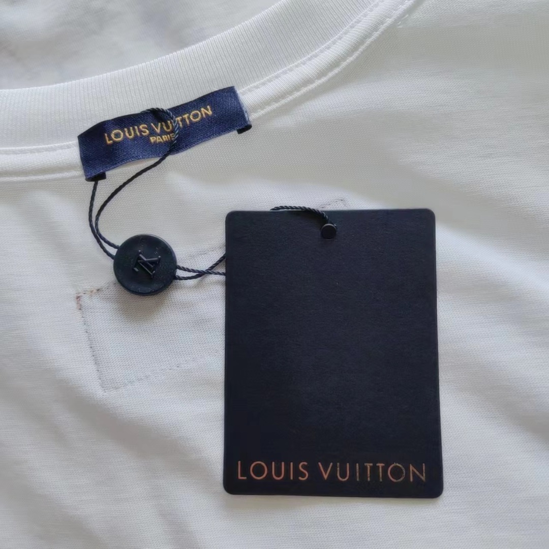 路易威登/Louis Vuitton 老花渐变满印logo圆领短袖T恤