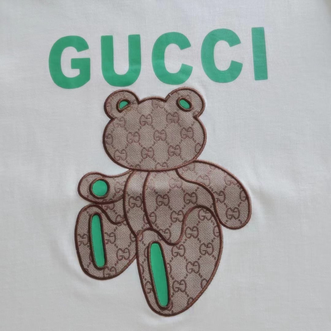 GUCCI/古驰 老花贴布小熊圆领短袖