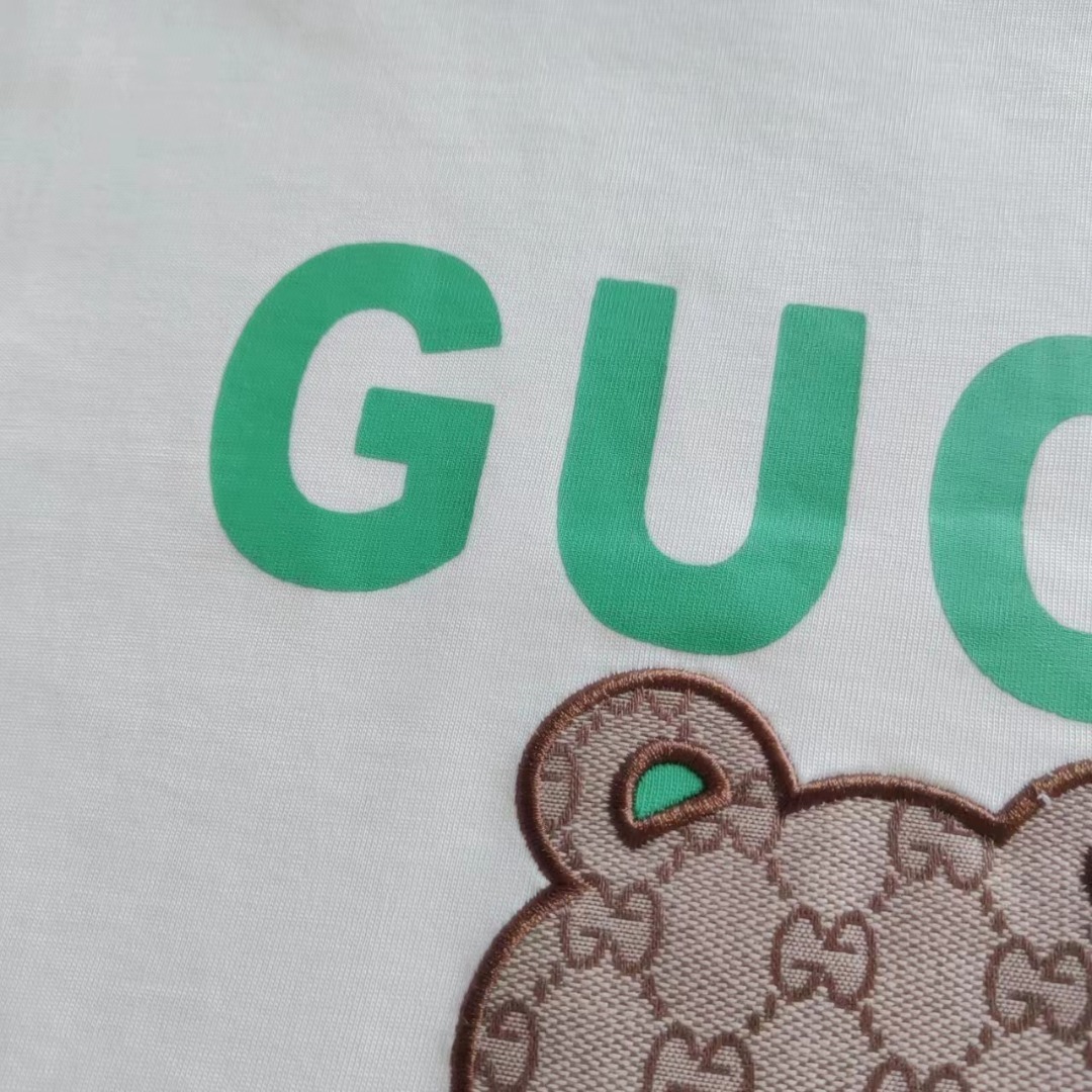 GUCCI/古驰 老花贴布小熊圆领短袖