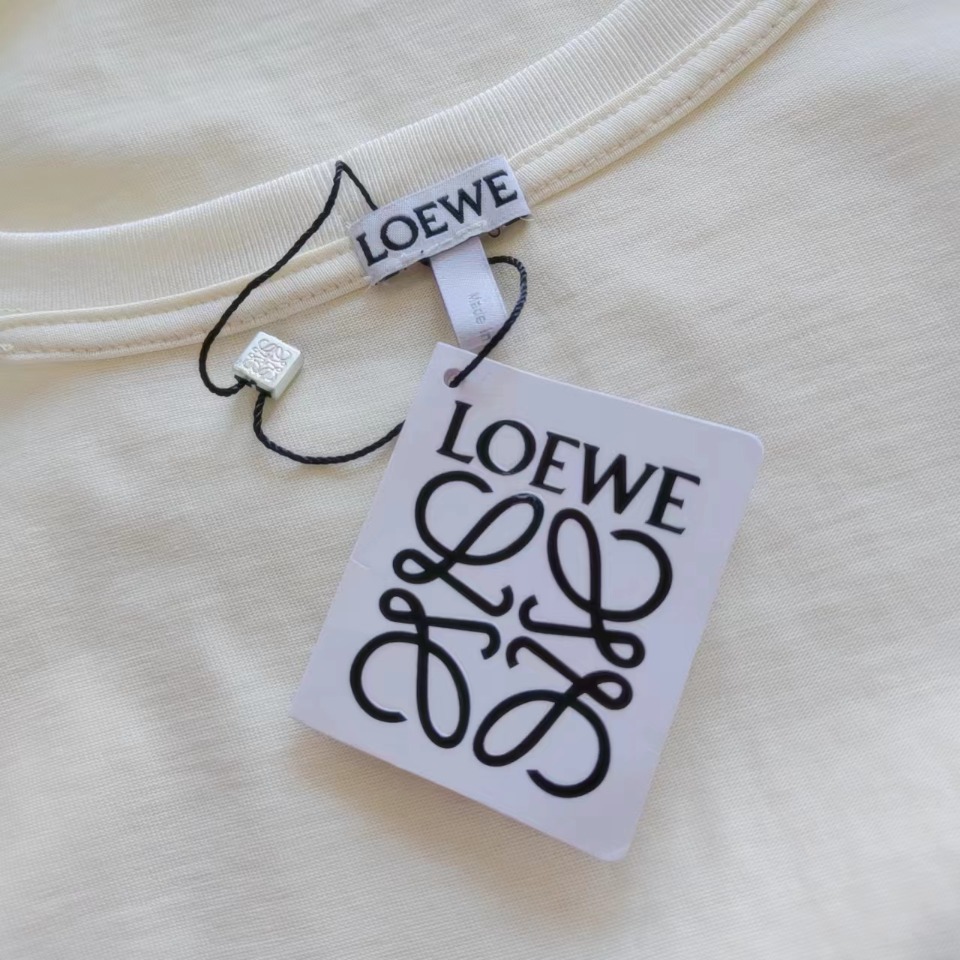 LOEWE/罗意威 皮标字母logo纯棉精品短袖T恤