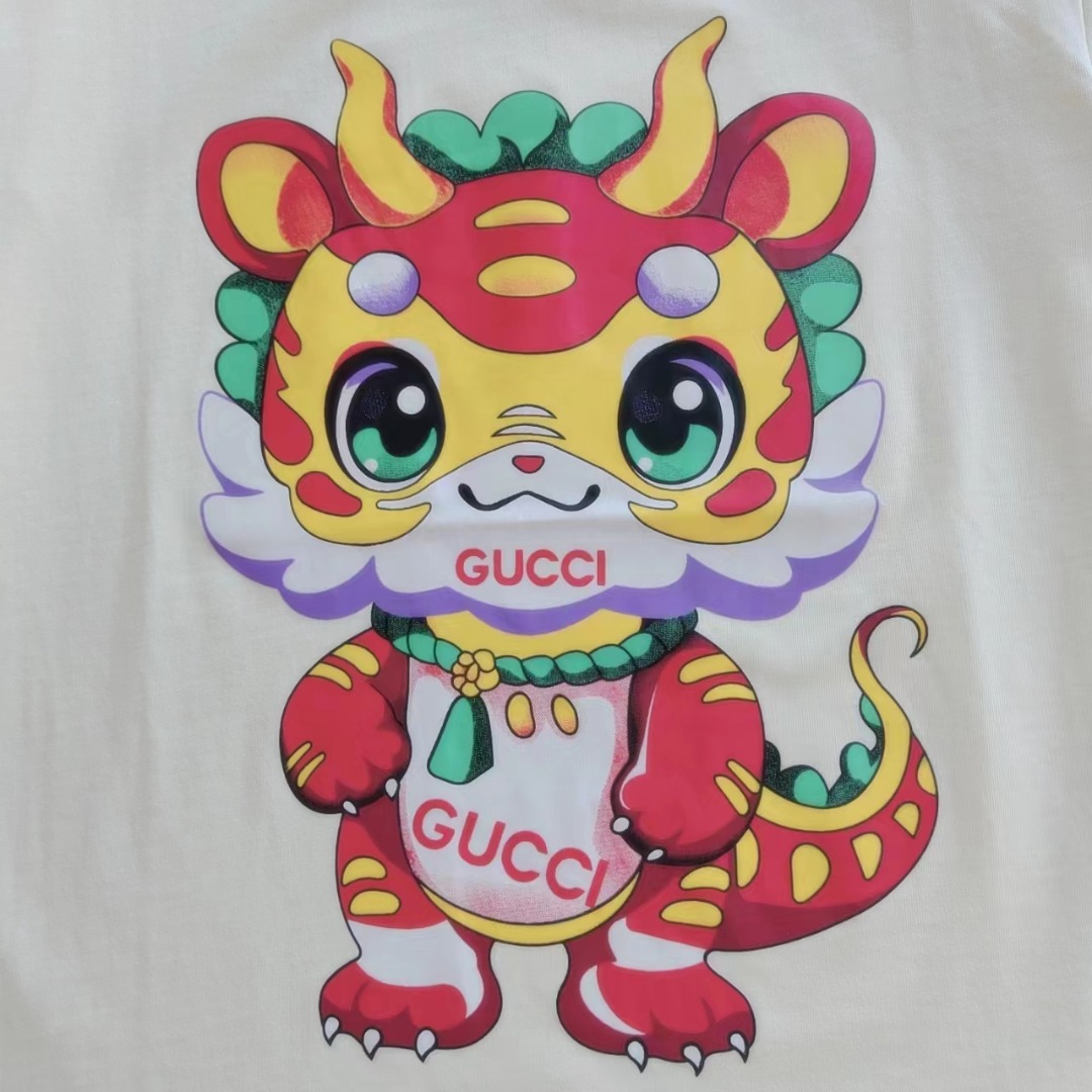 Gucci/古驰 24ss龙年限定龙宝宝logo短袖T桖