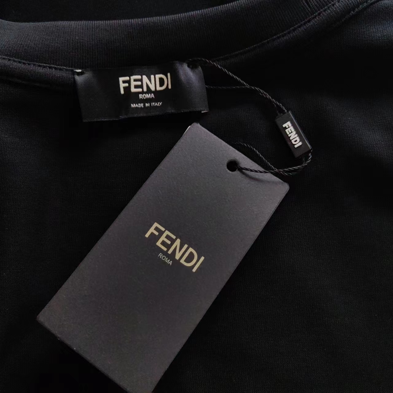 FENDI 芬迪 老花双拼色圆领短袖T恤