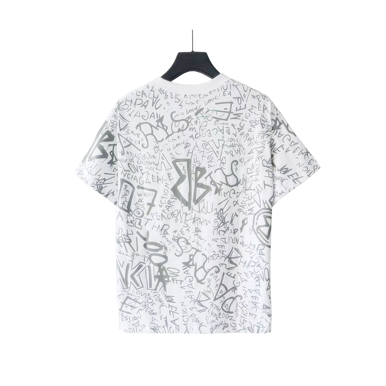 BALENCIAGA 巴黎世家 双B满印涂鸦字母印花 Logo标识印花