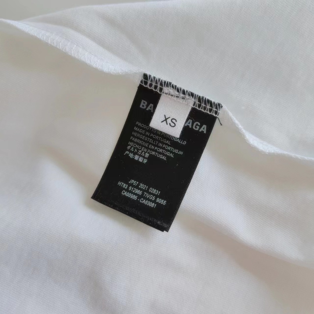 Balenciaga/巴黎世家 23ss 双B前后字母做旧印花短袖