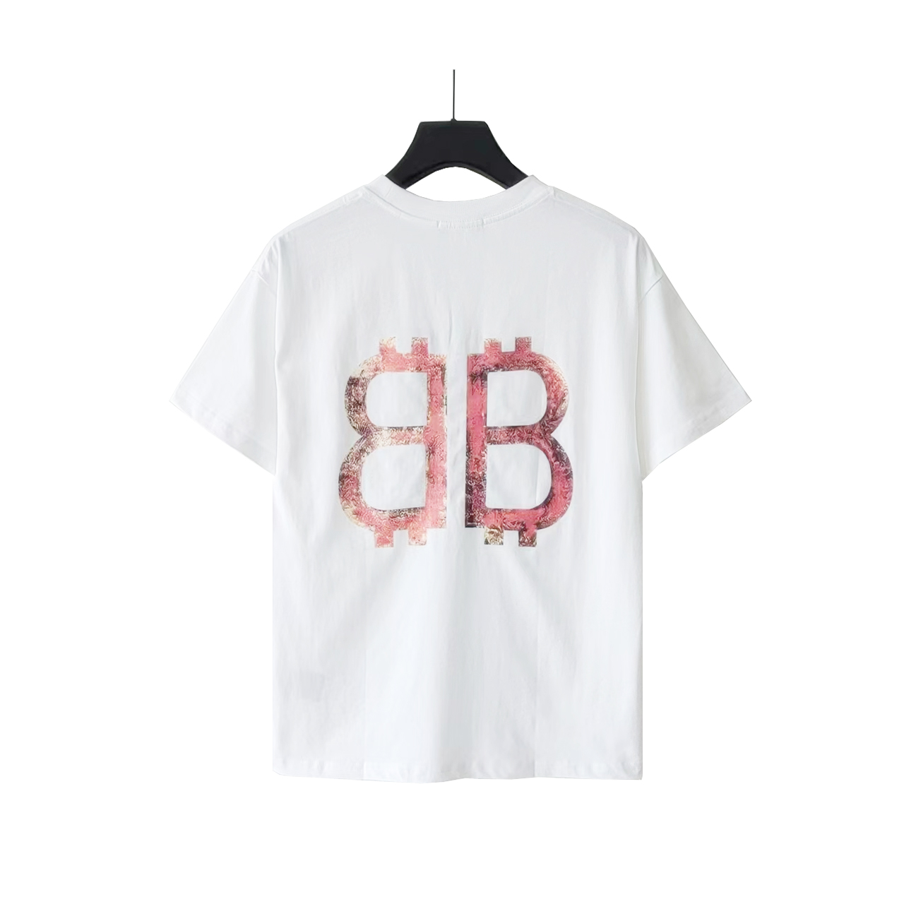Balenciaga/巴黎世家 23ss 双B前后字母做旧印花短袖