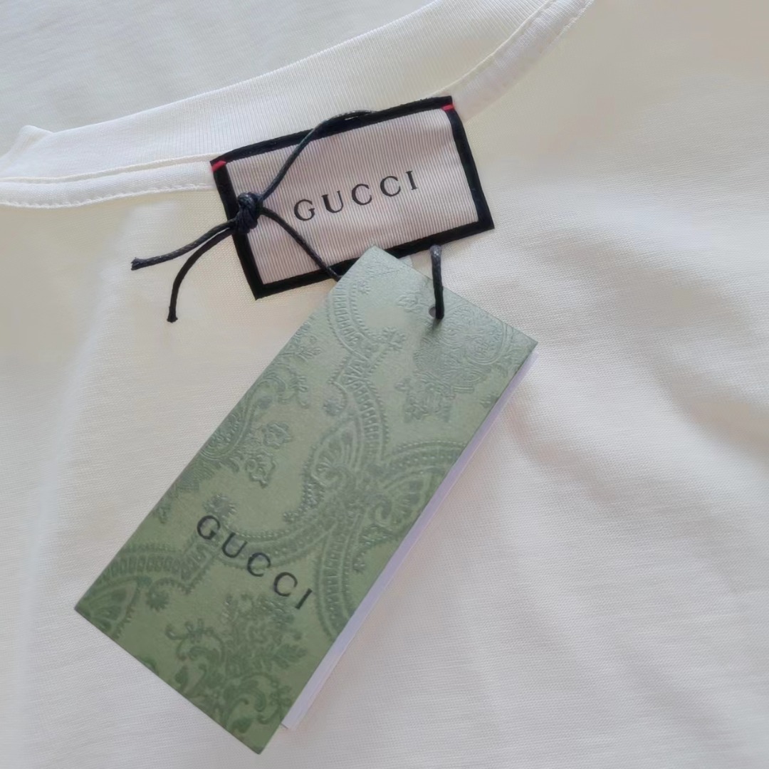 GUCCI 古驰 24ss彩色涂鸦logo印花短袖