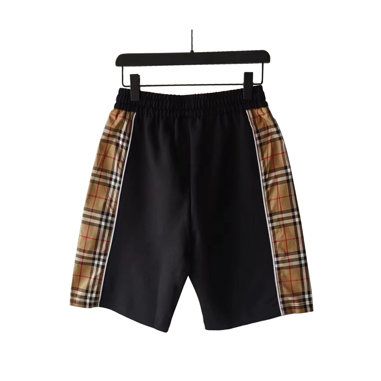 细节图 BURBERRY/巴宝莉 经典织带拼接LoGO标识短裤 侧边织带 五分裤 白色 黑色