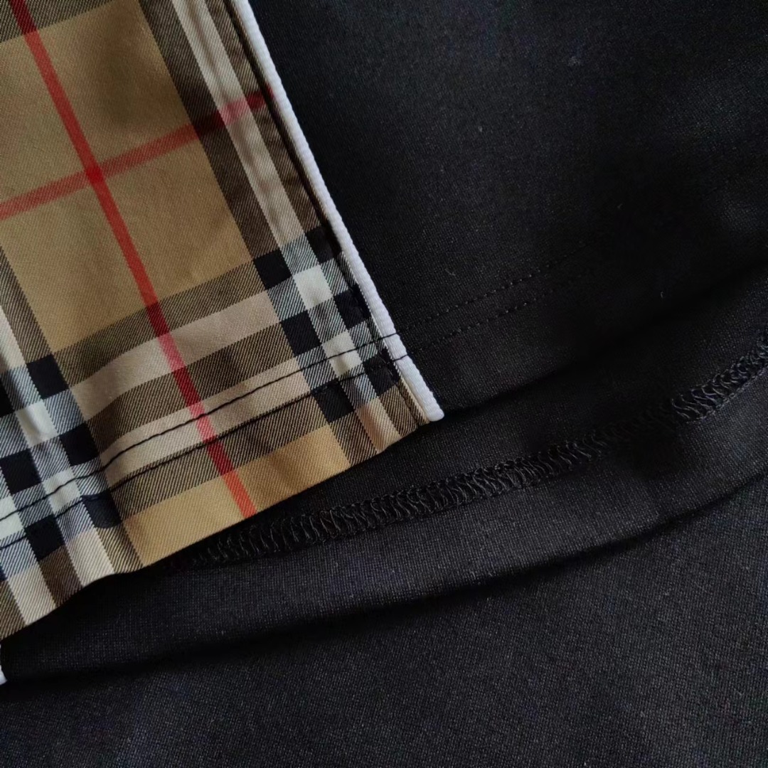 细节图 BURBERRY/巴宝莉 经典织带拼接LoGO标识短裤 侧边织带 五分裤 白色 黑色