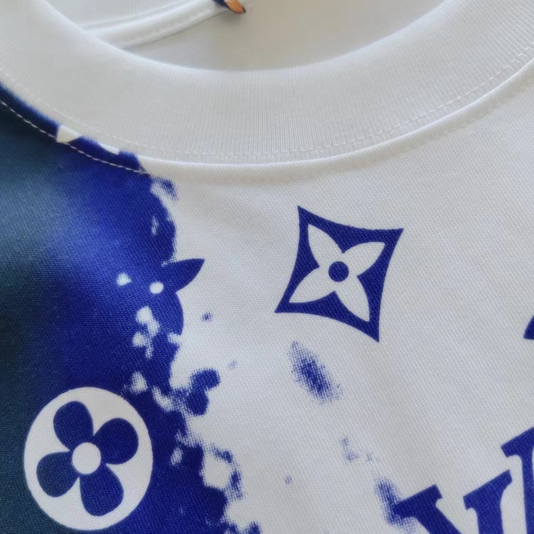 LOUIS VUITTON/路易威登24经典渐变发泡logo圆领短袖T桖
