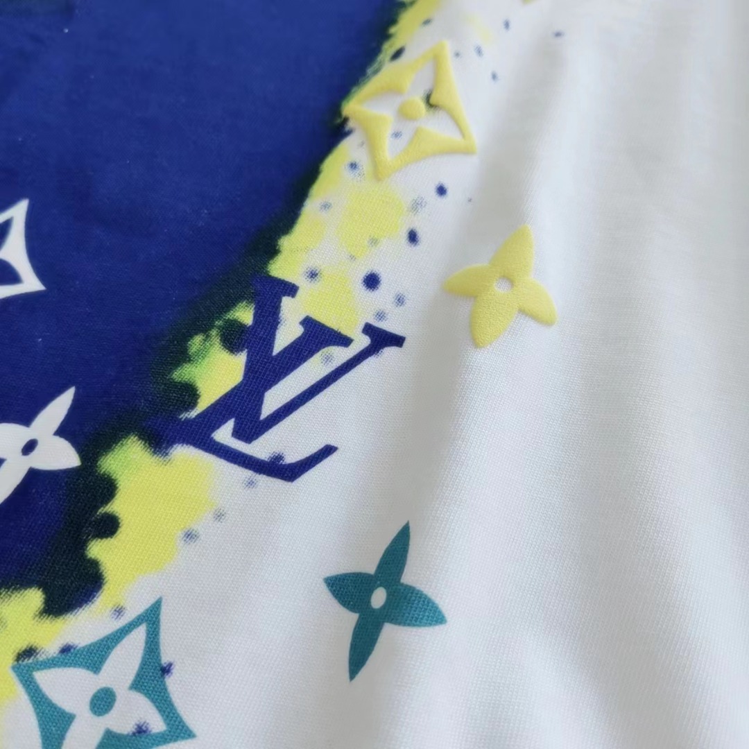 LOUIS VUITTON/路易威登24经典渐变发泡logo圆领短袖T桖