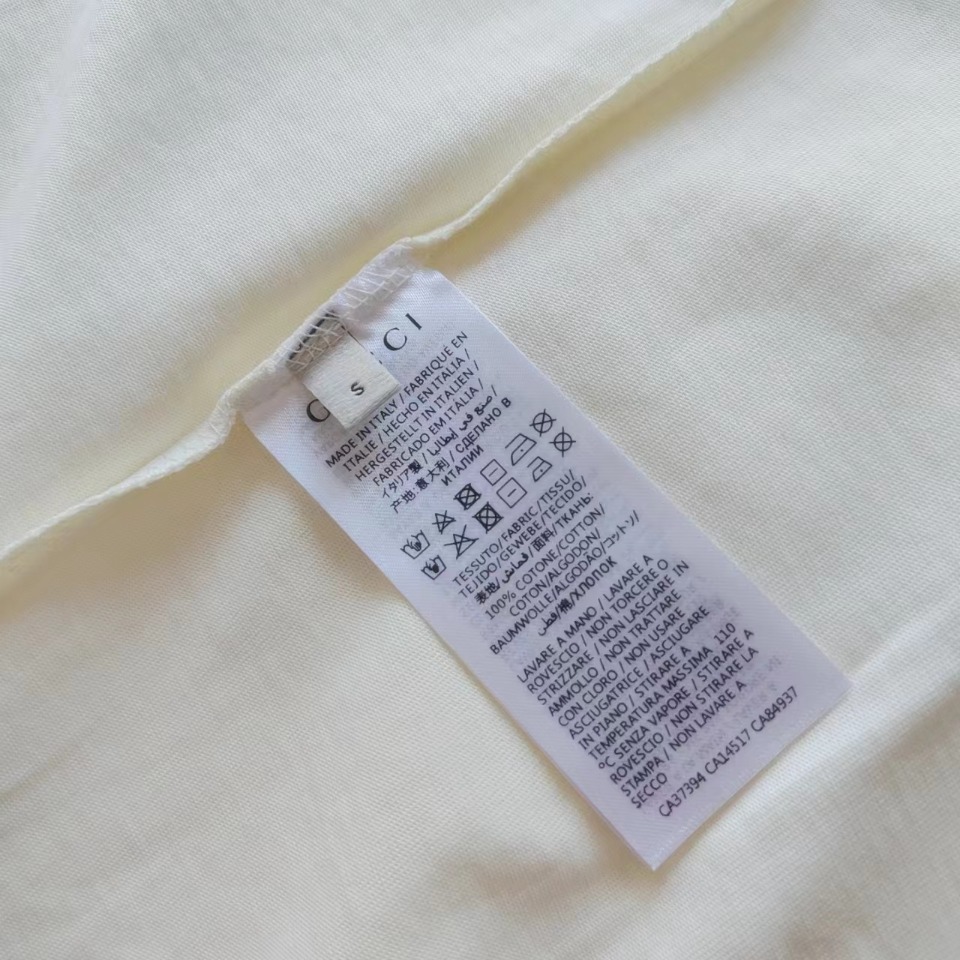 GUCCI 古驰 24ss蓝红条纹印花短袖