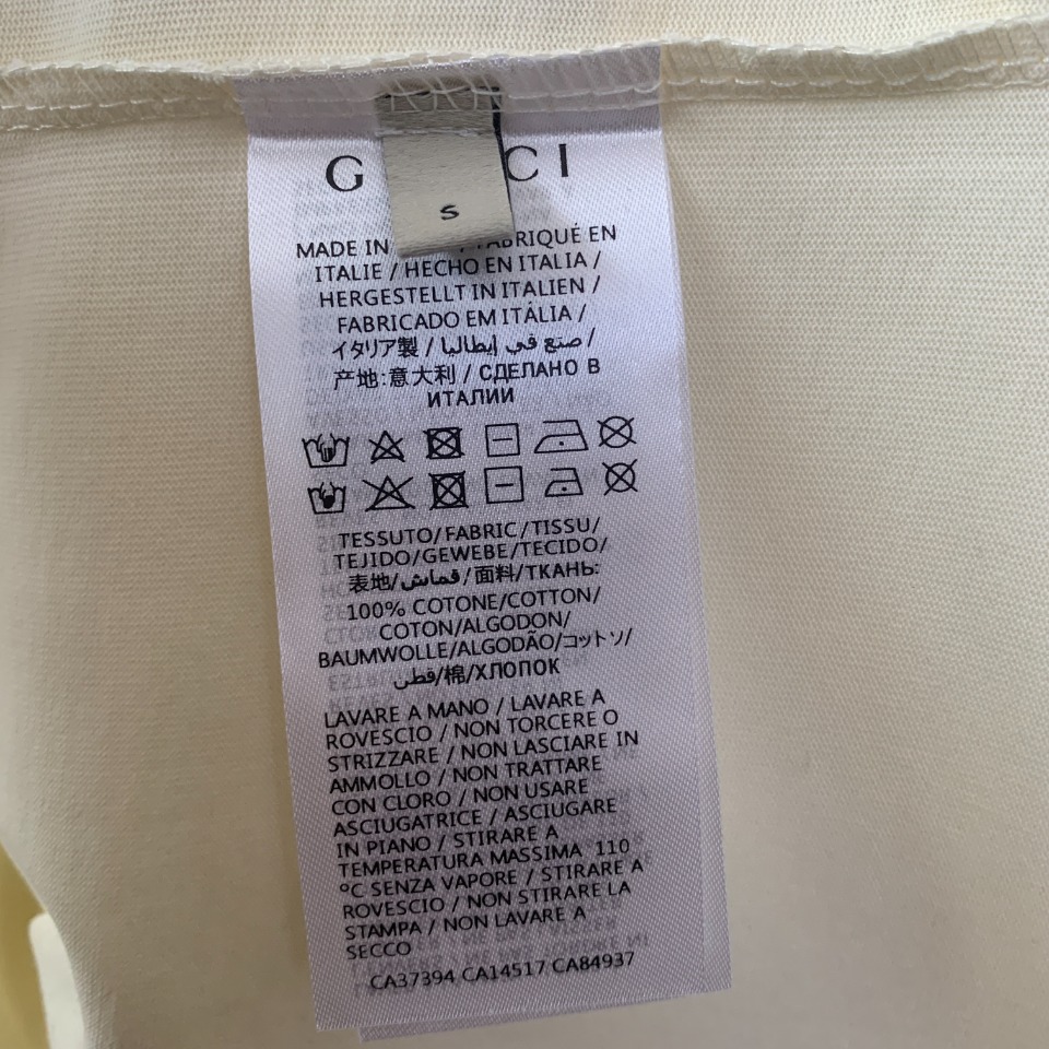 Gucci 手绘定制刺绣LOGO圆领短袖