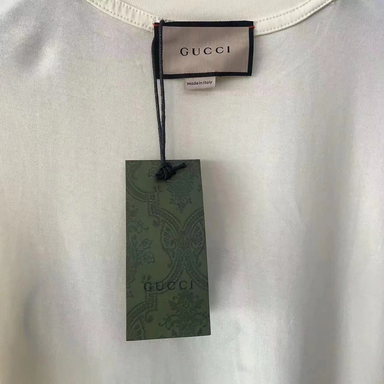 Gucci 手绘定制刺绣LOGO圆领短袖