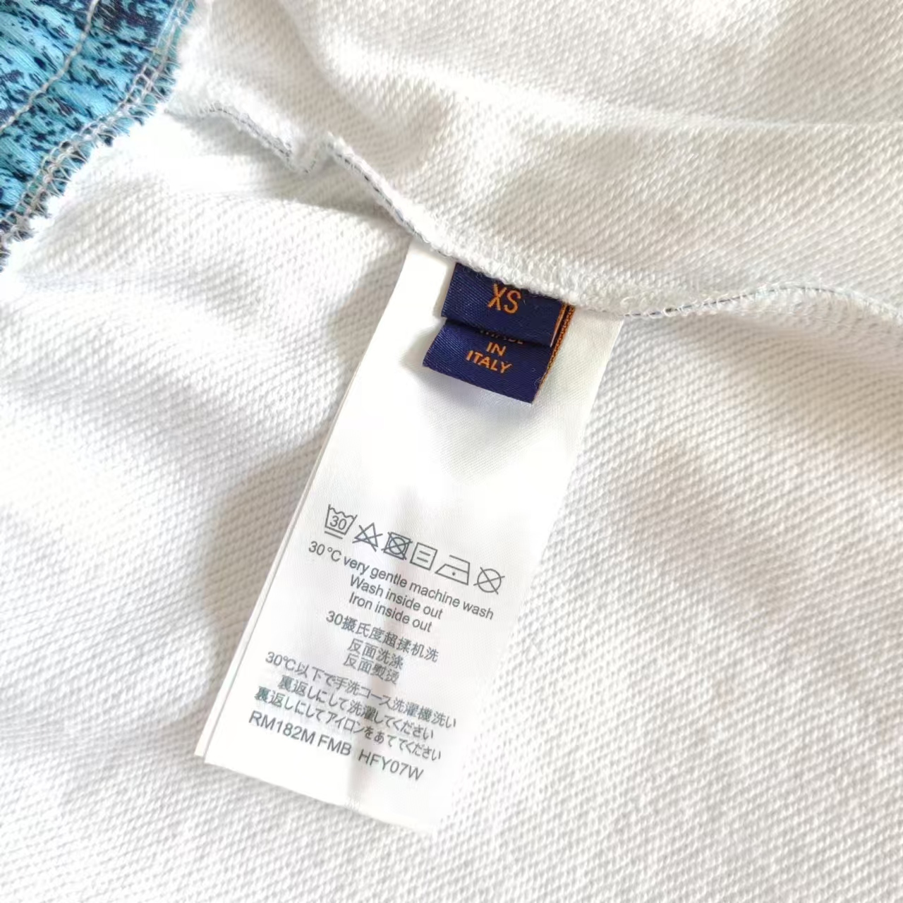 Louis Vuitton/路易威登 满天星涂鸦字母印花短袖T桖灰拼白 蓝拼白