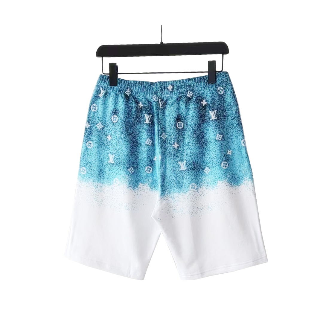 Louis Vuitton/路易威登 满天星涂鸦字母印花短袖T桖灰拼白 蓝拼白