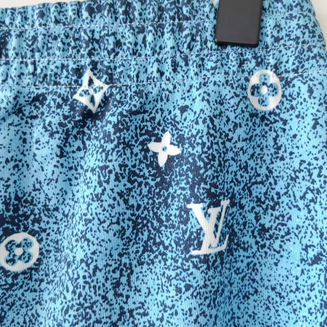 Louis Vuitton/路易威登 满天星涂鸦字母印花短袖T桖灰拼白 蓝拼白