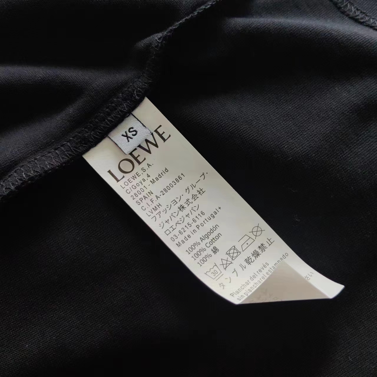 LOEWE 罗意威 霓虹刺绣荧光粉短袖T桖 白红色 黑红色
